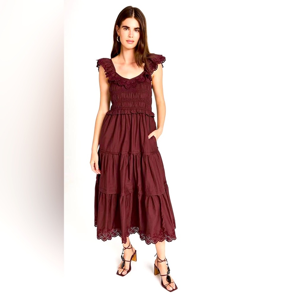 Madewell Women's Lucie Embroidered Cotton Midi Dress